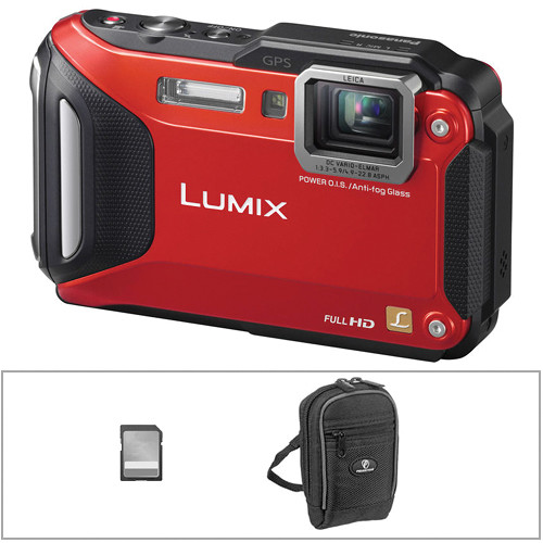 Panasonic Lumix DMC-TS6 Digital Camera Basic Kit (Red) B&H