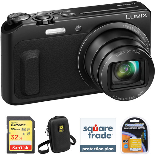 Panasonic Lumix DMC-ZS45 Digital Camera Deluxe Kit (Black)