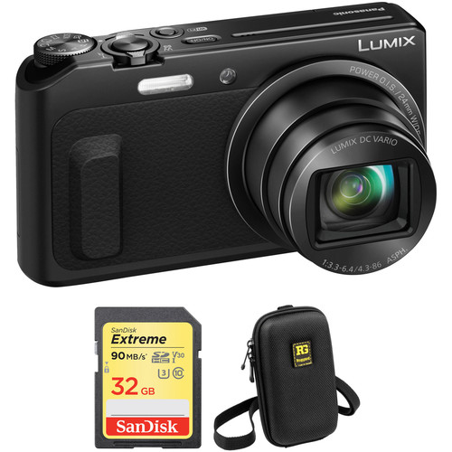 Panasonic Lumix DMC-ZS45 Digital Camera Basic Kit (Black)