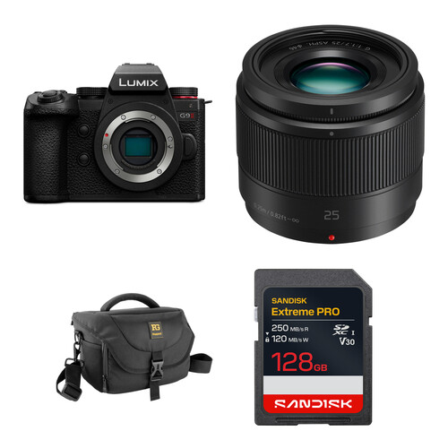 Panasonic LUMIX G9 II Mirrorless Camera with 25mm f/1.7 Lens and Basic Bundle (Black)
