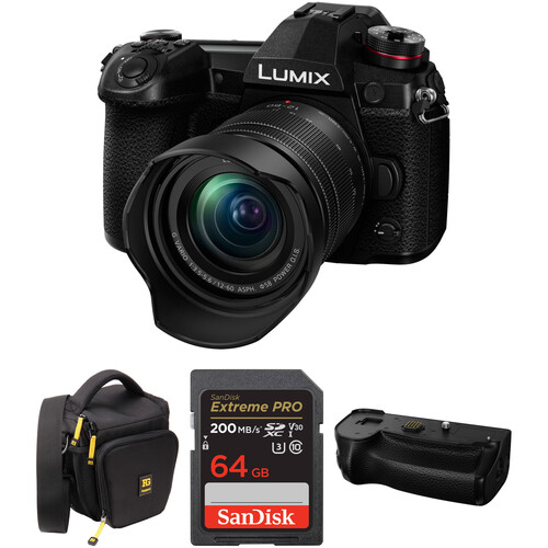 Panasonic Lumix G9 Mirrorless Camera with 12-60mm Lens and Accessory Kit with Software Bundle