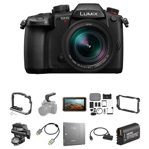 Panasonic Lumix GH5 II Mirrorless Camera and 12-60mm f/2.8-4 Lens and External Recording Kit (Black)