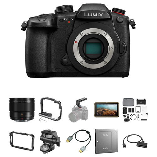 Panasonic Lumix GH5 II Mirrorless Camera with 9mm f/1.7 Lens and External Recording Kit (Black)