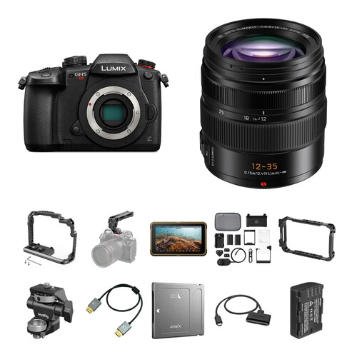 Panasonic Lumix GH5S Mirrorless Camera with 12-35mm f/2.8 Lens and External Recording Kit (Black)