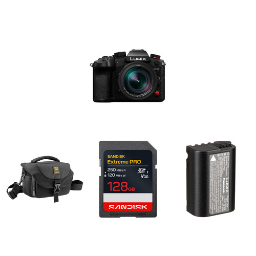 Panasonic LUMIX GH7 Mirrorless Camera with 12-60mm f/2.8-4 Lens and Essentials+ Kit (Black)