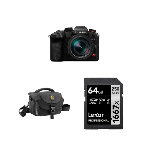 Panasonic LUMIX GH7 Mirrorless Camera with 12-60mm f/2.8-4 Lens and Basic Bundle (Black)