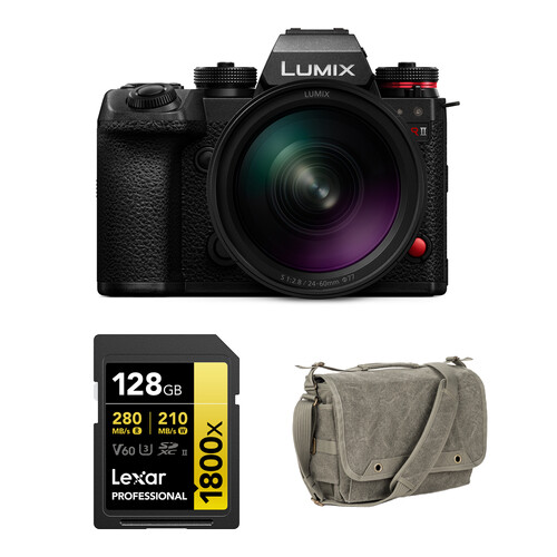 Panasonic LUMIX S1R II Mirrorless Camera with 24-60mm f/2.8 Lens and Basic Bundle