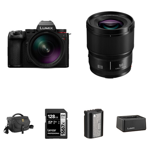 Panasonic LUMIX S5 II Mirrorless Camera with 24-60mm f/2.8 and 50mm f/1.8 Lenses and Essentials+ Kit