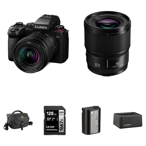 Panasonic LUMIX S5 II Mirrorless Camera with 20-60mm f/3.5-5.6 and 50mm f/1.8 Lenses and Essentials+ Kit