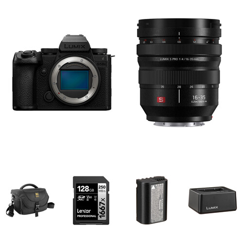 Panasonic LUMIX S5 IIX Mirrorless Camera with 16-35mm f/4 Lens and Essentials+ Kit