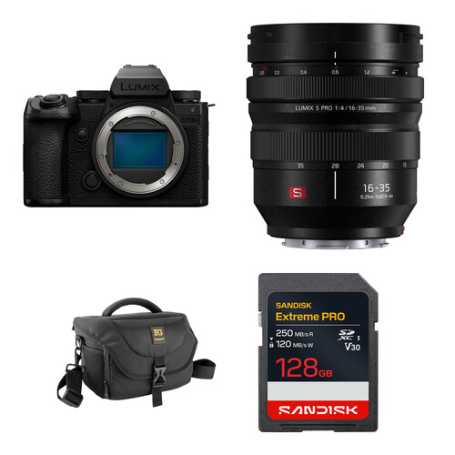Panasonic LUMIX S5 IIX Mirrorless Camera with 16-35mm f/4 Lens and Basic Bundle