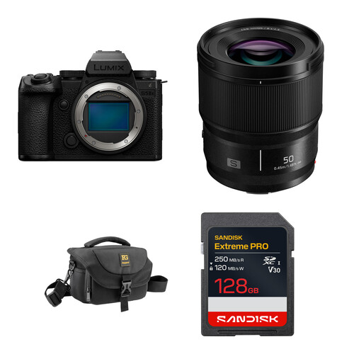 Panasonic LUMIX S5 IIX Mirrorless Camera with 50mm f/1.8 Lens and Basic Bundle