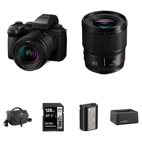 Panasonic LUMIX S5 IIX Mirrorless Camera with 20-60mm f/3.5-5.6 and 50mm f/1.8 Lenses and Essentials+ Kit