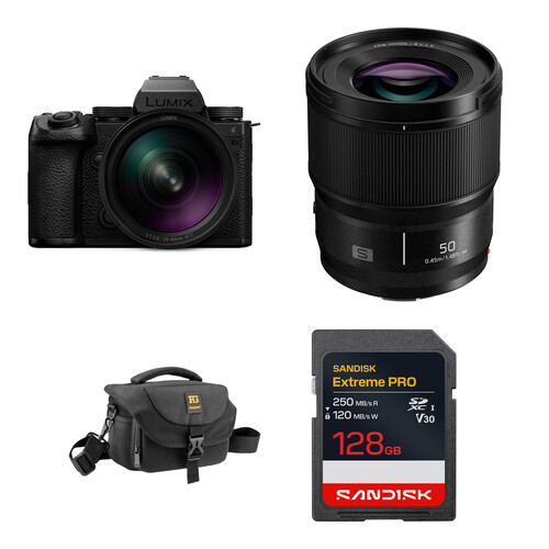 Panasonic LUMIX S5 IIX Mirrorless Camera with 24-60mm f/2.8 and 50mm f/1.8 Lenses and Basic Bundle