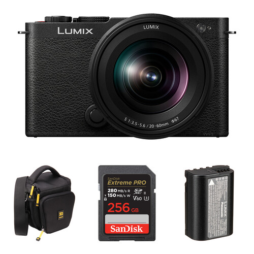 Panasonic Lumix S9 Mirrorless Camera with 20-60mm f/3.5-5.6 Lens and Essentials+ Kit (Jet Black)