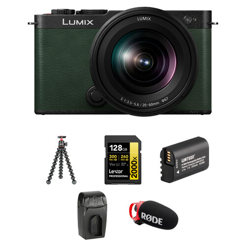 Panasonic Lumix S9 Mirrorless Camera with 20-60mm f/3.5-5.6 Lens and Content Creation Kit (Dark Olive)