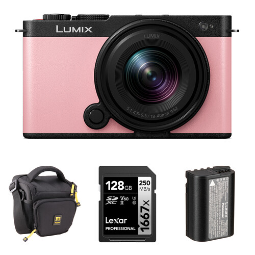 Panasonic LUMIX S9 Mirrorless Camera 18-40mm f/4.5-6.3 Lens and Essentials+ Kit (Sakura Pink)