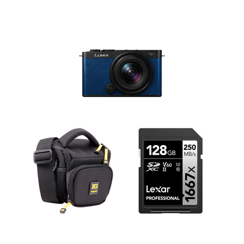 Panasonic LUMIX S9 Mirrorless Camera with 18-40mm f/4.5-6.3 Lens and Basic Bundle (Night Blue)