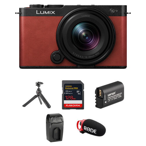 Panasonic LUMIX S9 Mirrorless Camera and 18-40mm f/4.5-6.3 with Content Creation (Crimson Red)