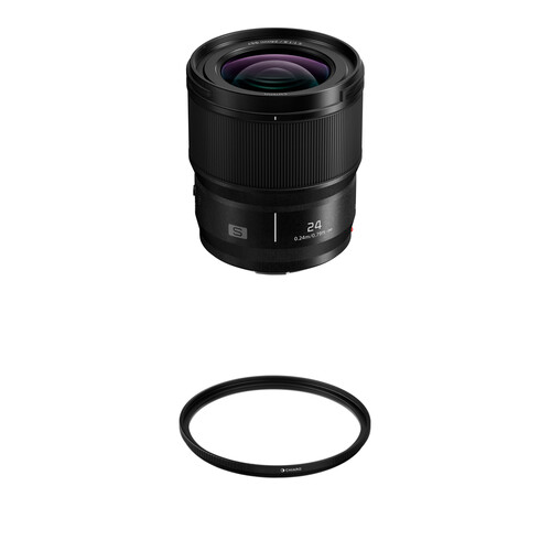 Panasonic LUMIX S 24mm f/1.8 Lens with UV Filter Kit (Leica L)