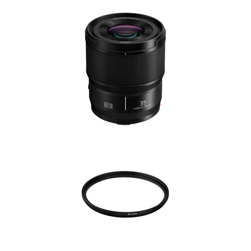 Panasonic LUMIX S 35mm f/1.8 Lens with UV Filter Kit (Leica L)