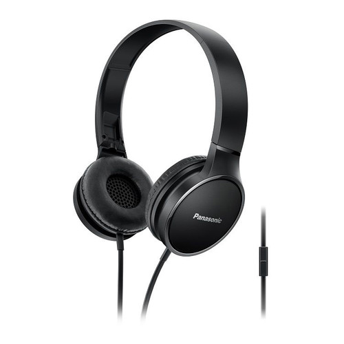 Panasonic Lightweight On-Ear Headphones with Mic and Controller (Black)