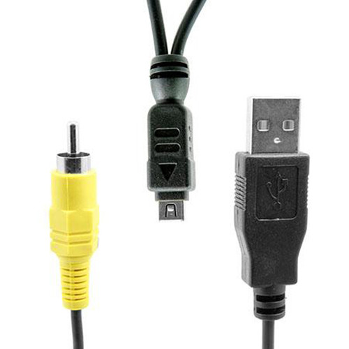 Paramount 12-Pin Mini-USB to Composite Video & USB Cable for Olympus Cameras- 8'