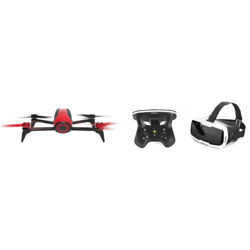 Parrot Bebop 2 Drone Kit with FPV Pack Bundle (Red)