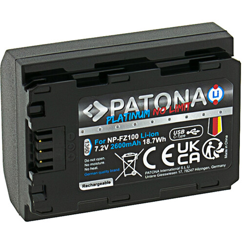 PATONA Platinum NP-FZ100 USB-C Battery (2600mAh)