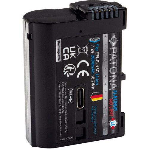 PATONA Platinum EN-EL15c USB-C Battery (2600mAh)
