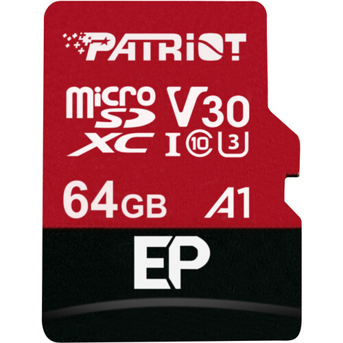 Patriot 64GB EP Series UHS-I microSDXC Memory Card with SD Adapter