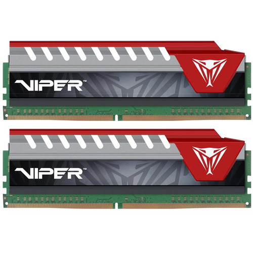 Patriot 16GB Viper Elite DDR4 3000 MHz UDIMM Memory Kit (2 x 8GB, Black/Red)