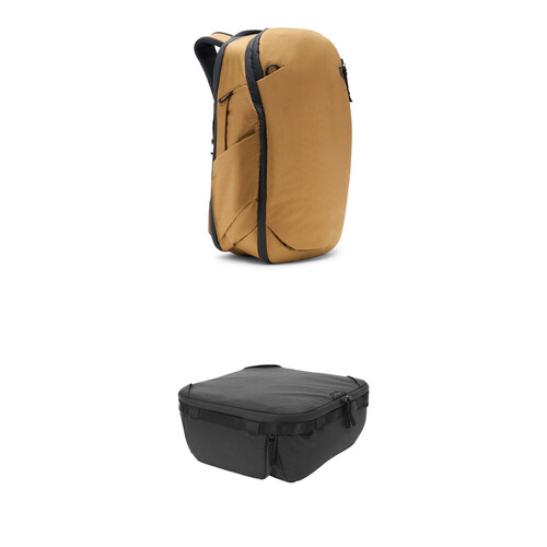 Peak Design Travel Backpack with Medium Camera Cube V2 Kit (Coyote, 30L)
