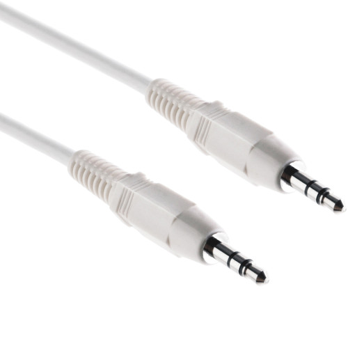 Pearstone Stereo Mini Male to Stereo Mini Male Cable (White, 6')