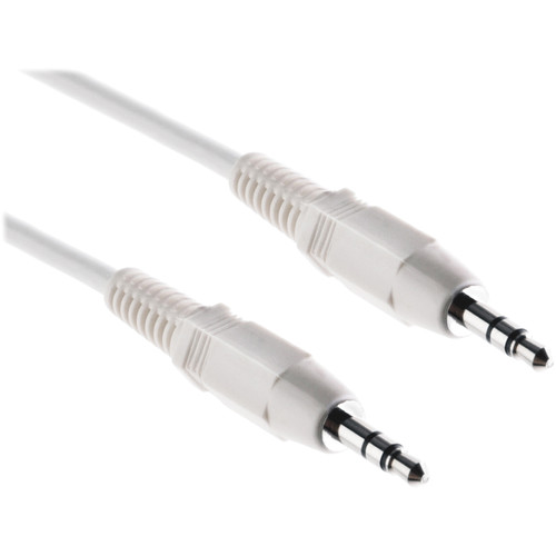 Pearstone Stereo Mini Male to Stereo Mini Male Cable (White, 10')