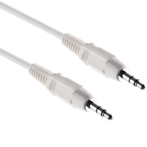 Pearstone Stereo Mini Male to Stereo Mini Male Cable (White, 25')