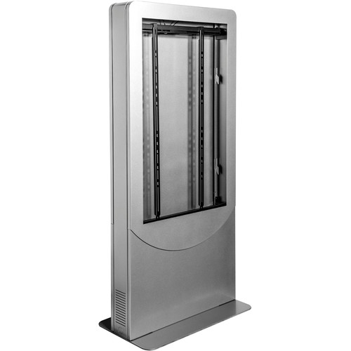 Peerless-AV Floorstanding Back-to-Back Portrait Kiosk for Two 47" Displays up to 1.81" Deep (Silver)