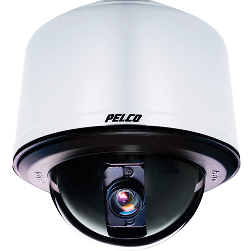 Pelco Spectra IV IP SD4E23-PG-1 H.264 Indoor/Outdoor Day/Night PTZ Dome Camera System with Standard Pendant Housing & Clear Bubble (Light Gray, NTSC)