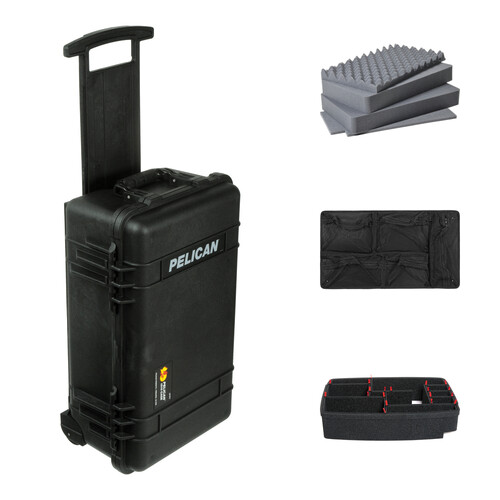 Pelican 1510 NF Carry-On Case with Foam Inserts, Lid Organizer and Divider Kit