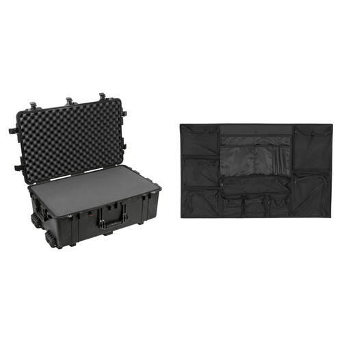 Pelican 1650 Case with Foam Set and 1659 Photo Lid Organizer Kit (Black)