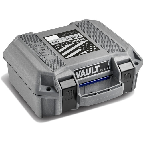 Pelican Vault V100C Hard Case with Foam Insert (Limited Edition Gray for America's 250th Birthday, 6.5L)