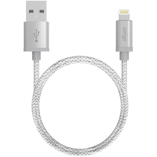 Pengo Technology 3.9' USB Type-A to Lightning Connector Cable (White Silver)