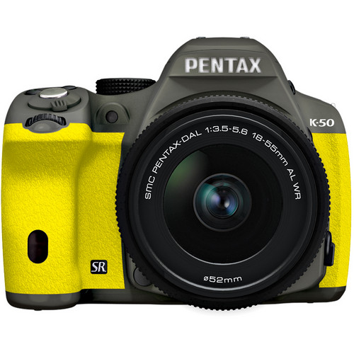 Pentax K-50 Digital SLR Camera with 18-55mm f/3.5-5.6 Lens (Olive Green/Yellow)