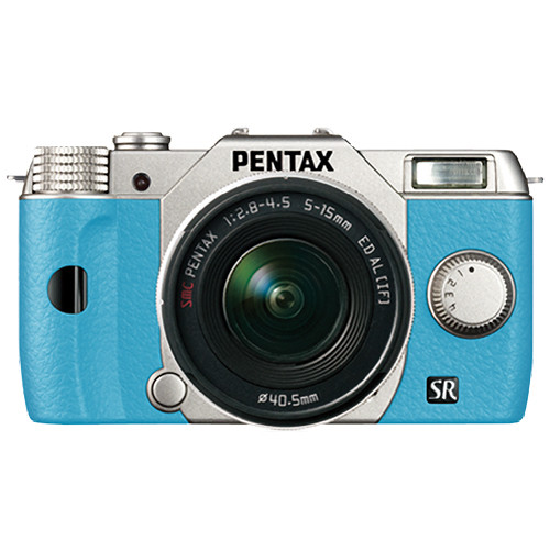 Pentax Q10 Compact Mirrorless Camera with 5-15mm Lens (Silver / Aqua)