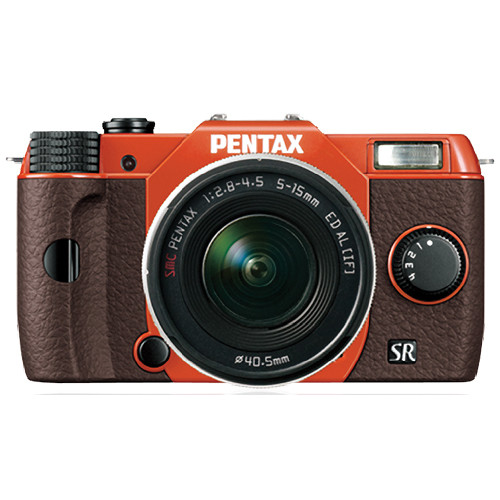 Pentax Q10 Compact Mirrorless Camera with 5-15mm Lens (Orange / Brown)