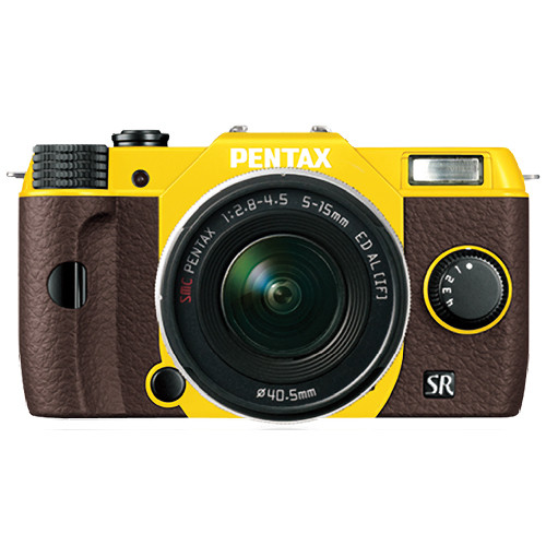 Pentax Q10 Compact Mirrorless Camera with 5-15mm Lens (Yellow / Brown)
