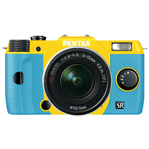 Pentax Q10 Compact Mirrorless Camera with 5-15mm Lens (Yellow / Aqua)
