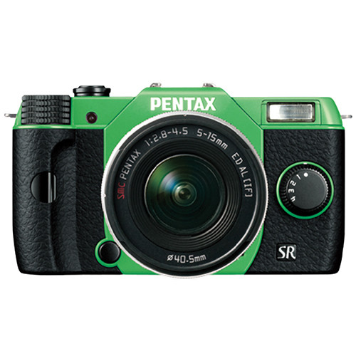 Pentax Q10 Compact Mirrorless Camera with 5-15mm Lens (Green / Black)