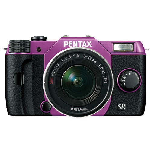 Pentax Q10 Compact Mirrorless Camera with 5-15mm Lens (Purple / Black)