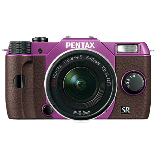 Pentax Q10 Compact Mirrorless Camera with 5-15mm Lens (Purple / Brown)